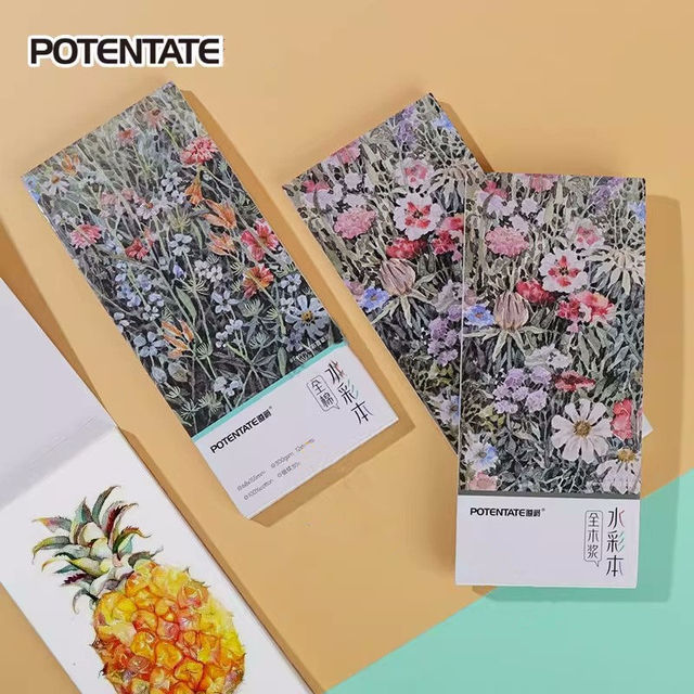 POTENTATE Mini Watercolor Painting Paper Sketchbook 100% Cotton Fine Lines  Pocket Portable Water Color Paper Art Supplies - AliExpress